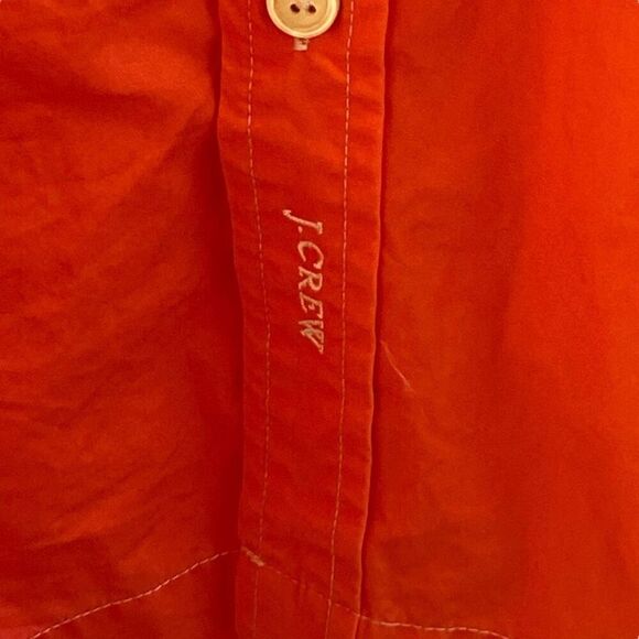 J.Crew Mens XL Orange Short Sleeve Button Down Shirt 100% Cotton Made in Hong Ko - Picture 3 of 5